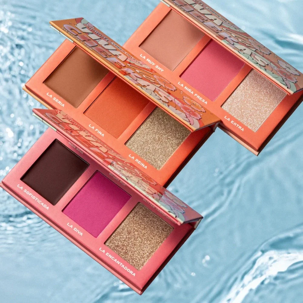 Alamar Viva Las Cheeks Cheek Palette Dark/Rich base, blush & glitter transformer